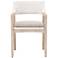 Lucia Arm Chair, White Rattan, Light Gray