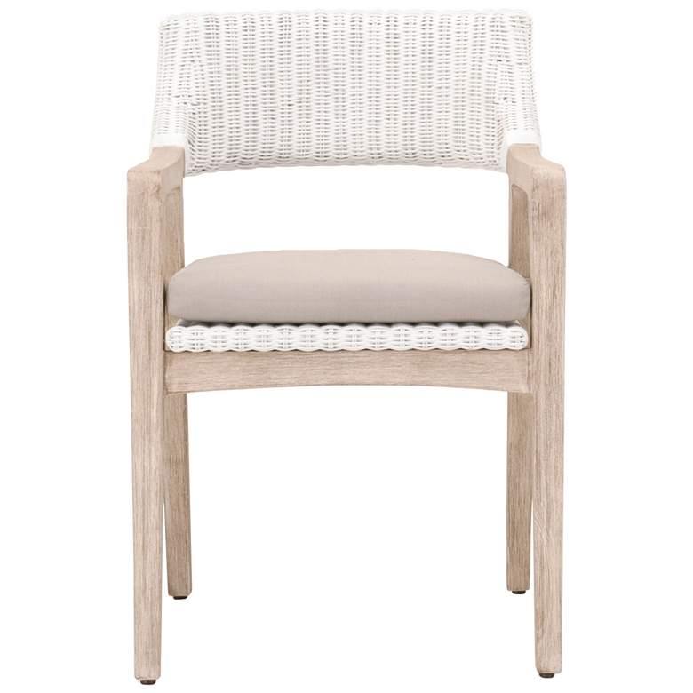 Image 1 Lucia Arm Chair, White Rattan, Light Gray