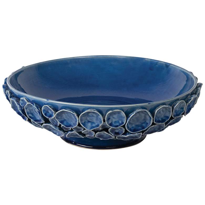 Lucia Blue Ceramic 16&quot; Wide Decorative Bowl
