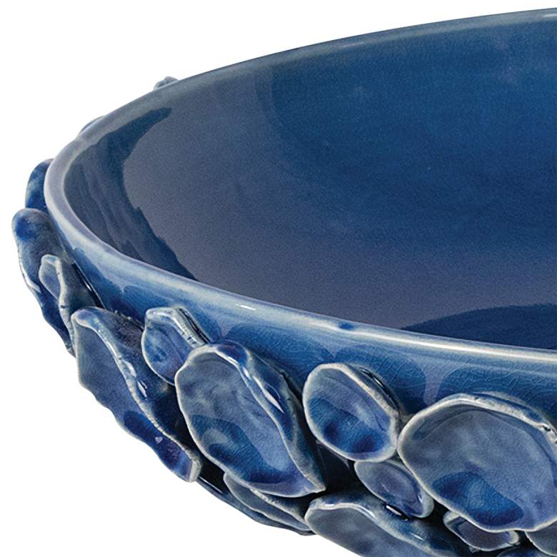 Lucia Blue Ceramic 16 inch Wide Decorative Bowl more views
