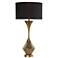 Lucia Matte Antique Brass Table Lamp with Black Shade