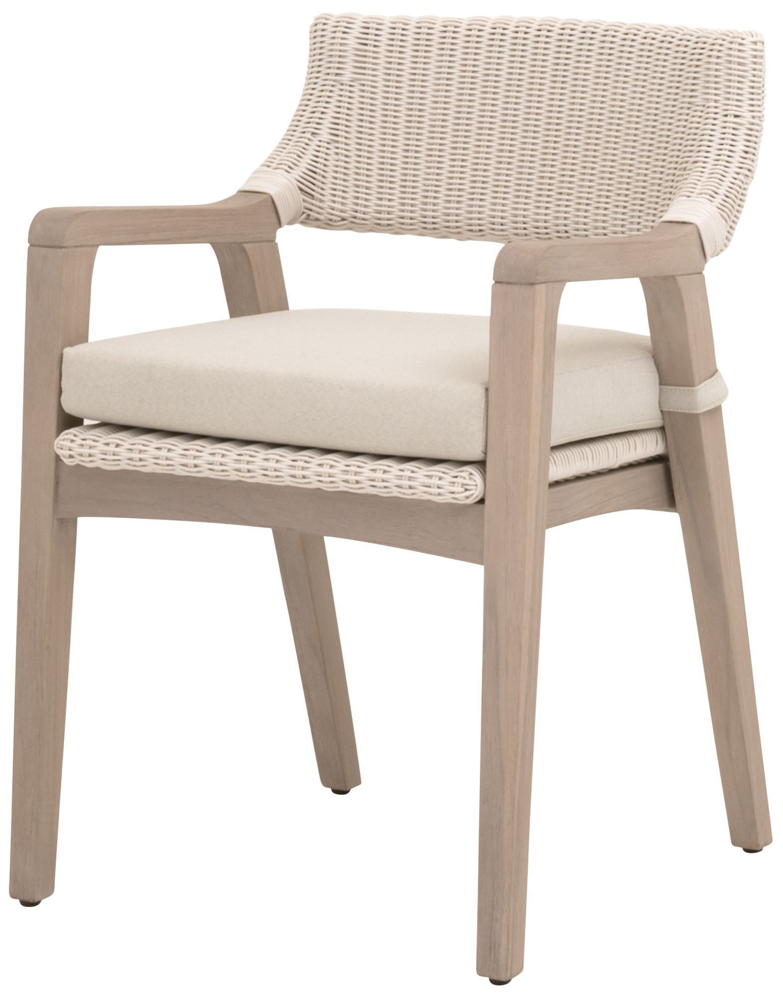 Image 2 Lucia Outdoor Arm Chair, Pure White Synthetic Wicker, Performance Stone more views