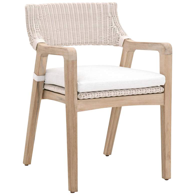 Image 1 Lucia Outdoor Arm Chair, Pure White Synthetic Wicker