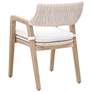 Lucia Outdoor Arm Chair, Pure White Synthetic Wicker