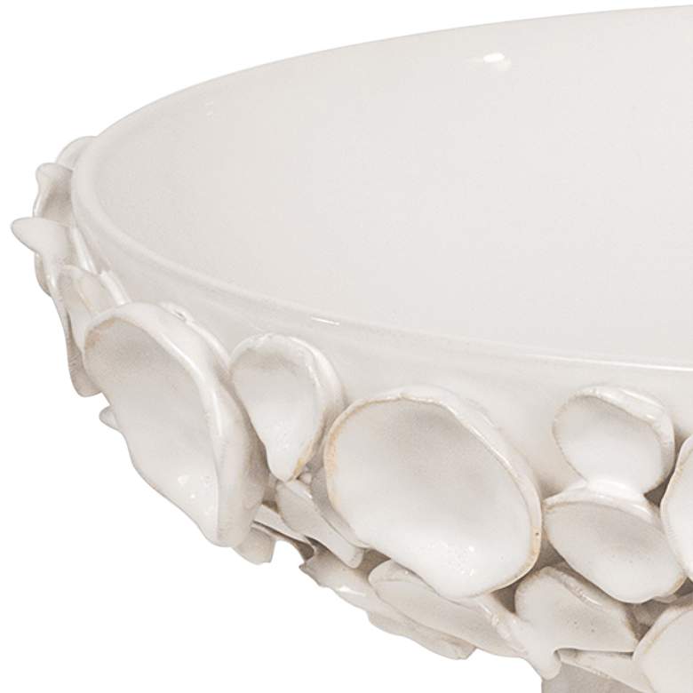 Lucia White Ceramic 16 inch Wide Decorative Bowl more views