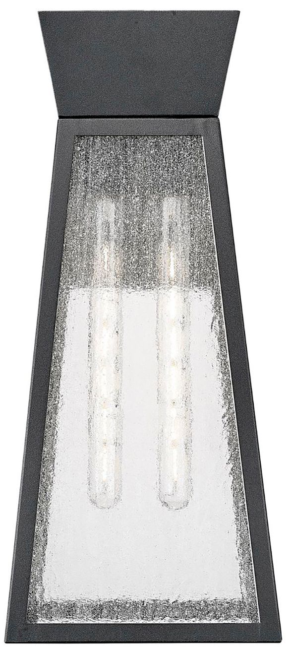 Image 2 Lucian 10.5" Wide 2-Light Black Outdoor Wall Light With Clear Glass Sh more views