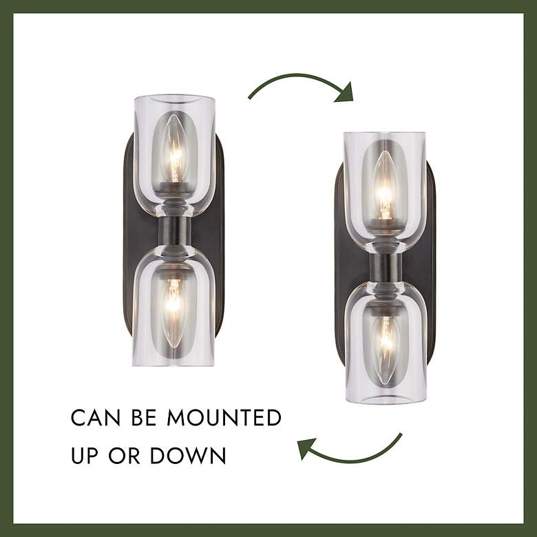 Image 6 Lucian 11 1/2" High Urban Bronze 2-Light Wall Sconce more views