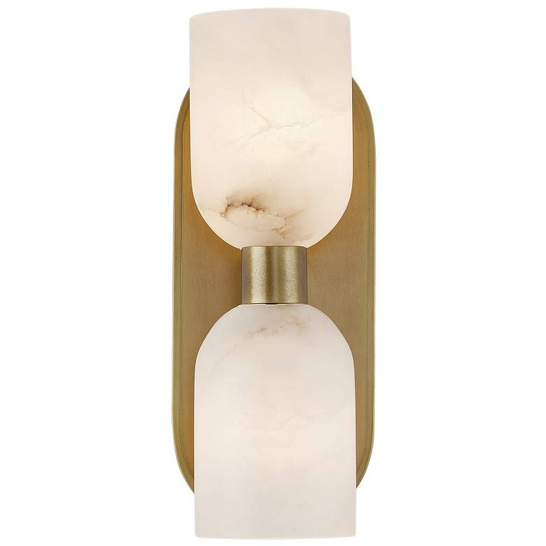 Image 1 Lucian 11 1/2" High Vintage Brass 2-Light Wall Sconce
