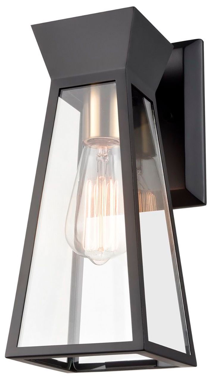 Image 2 Lucian 12.9" High Black Wall Sconce With Clear Glass Shade more views