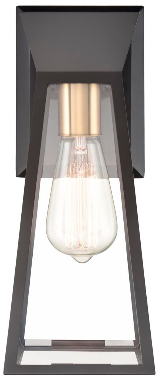Image 4 Lucian 12.9" High Black Wall Sconce With Clear Glass Shade more views