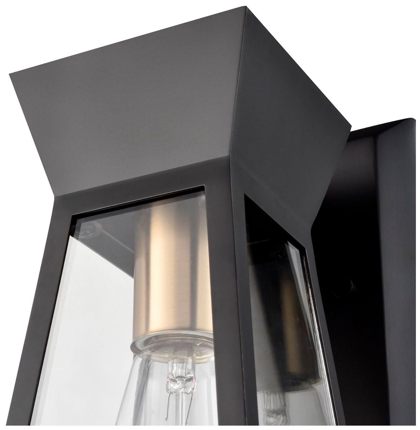 Image 5 Lucian 12.9" High Black Wall Sconce With Clear Glass Shade more views