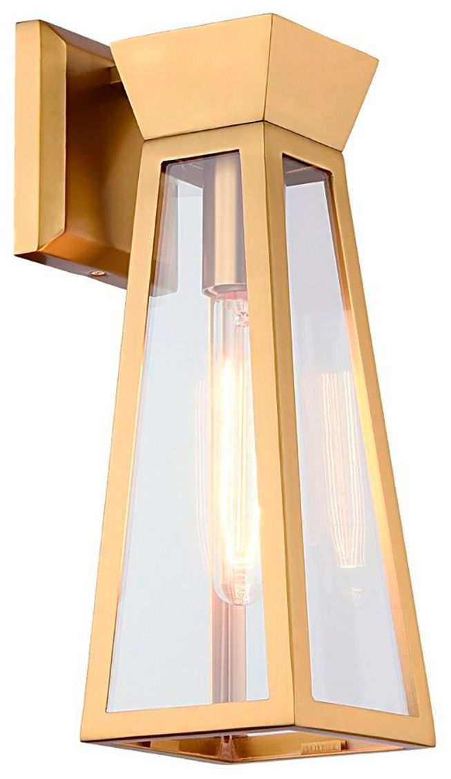 Image 5 Lucian 12.9" High Brushed Brass Wall Sconce With Clear Glass Shade more views