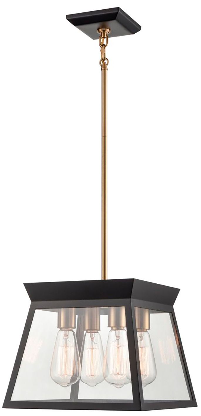 Image 2 Lucian 12" Wide 4-Light Black Chandelier With Clear Glass Shade more views
