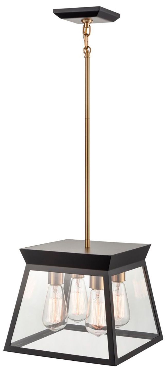Image 3 Lucian 12" Wide 4-Light Black Chandelier With Clear Glass Shade more views