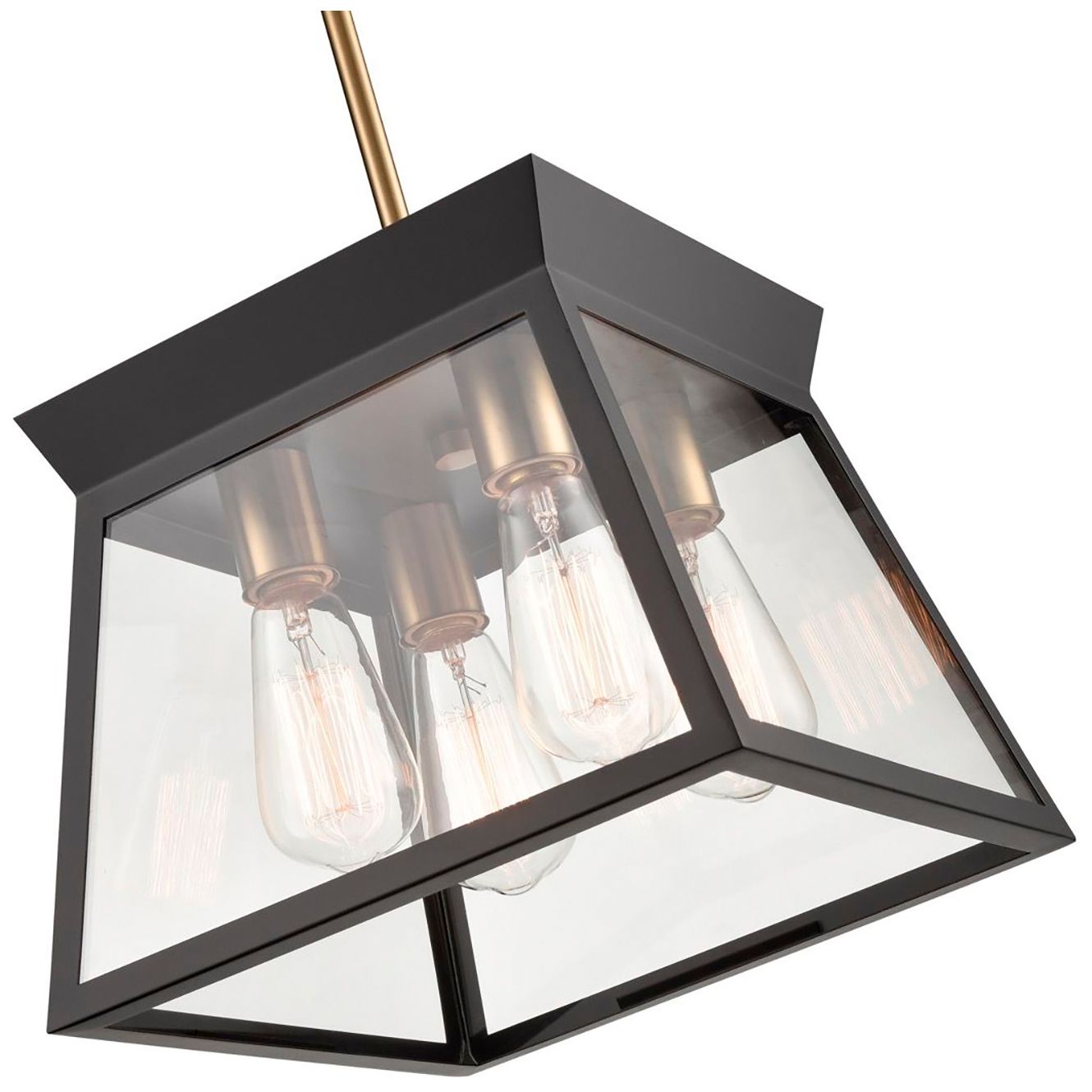 Image 4 Lucian 12" Wide 4-Light Black Chandelier With Clear Glass Shade more views