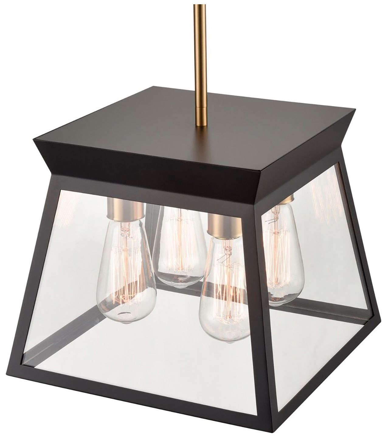 Image 5 Lucian 12" Wide 4-Light Black Chandelier With Clear Glass Shade more views