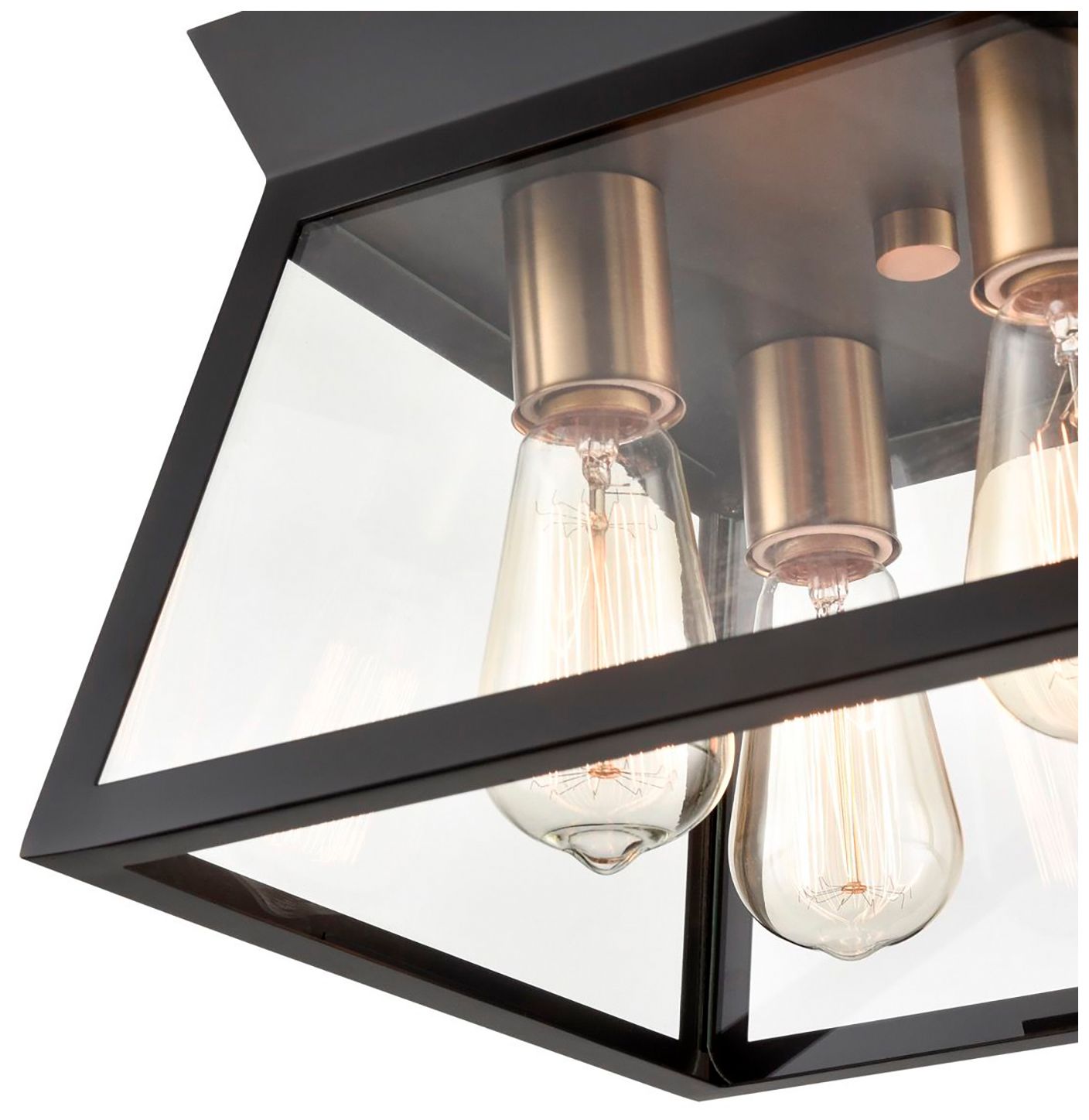 Image 4 Lucian 12" Wide 4-Light Black Flush Mount With Clear Glass Shade more views