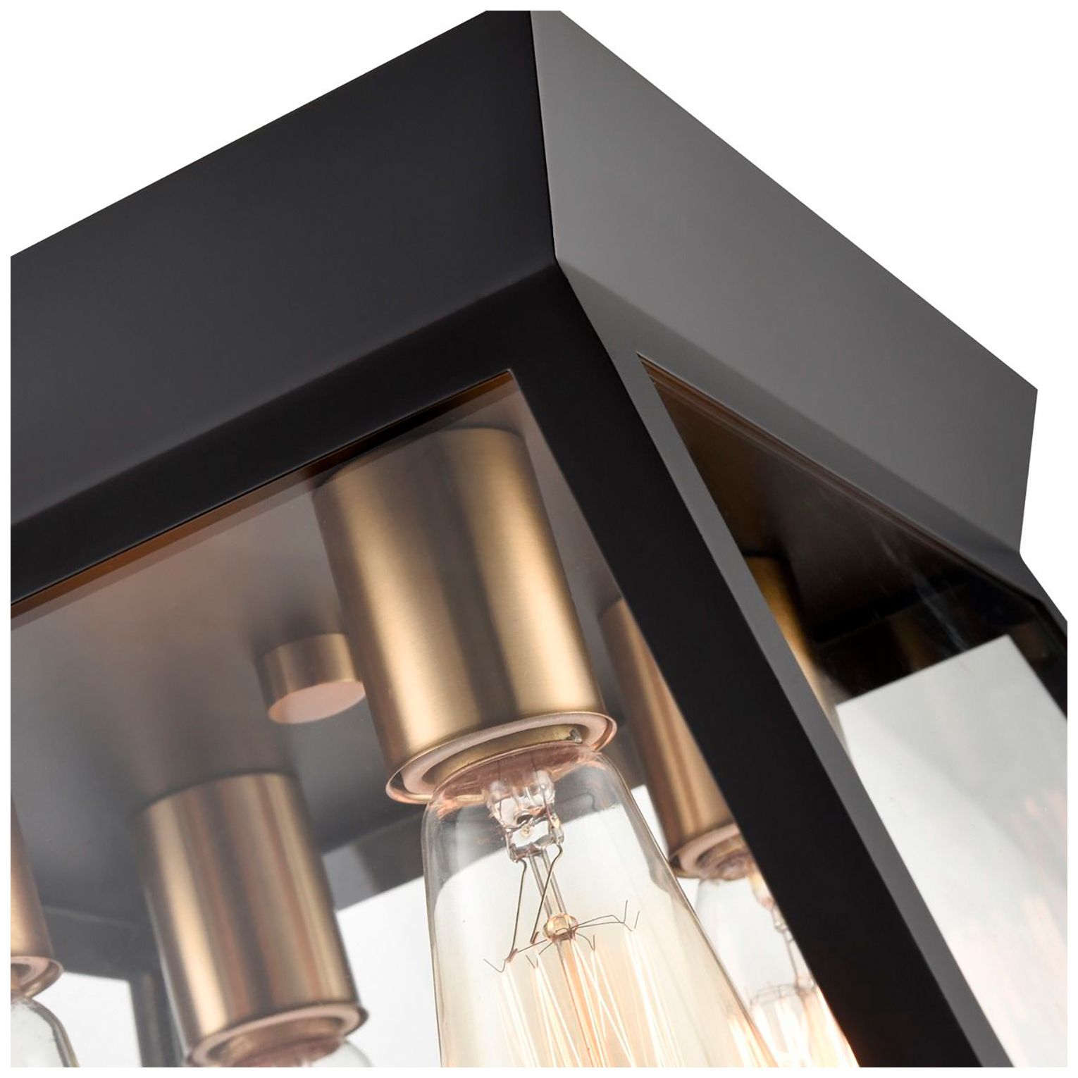 Image 5 Lucian 12" Wide 4-Light Black Flush Mount With Clear Glass Shade more views