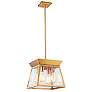 1_Lucian 12" Wide 4-Light Brushed Brass Chandelier With Clear Glass Shad