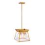 2_Lucian 12" Wide 4-Light Brushed Brass Chandelier With Clear Glass Shad more views