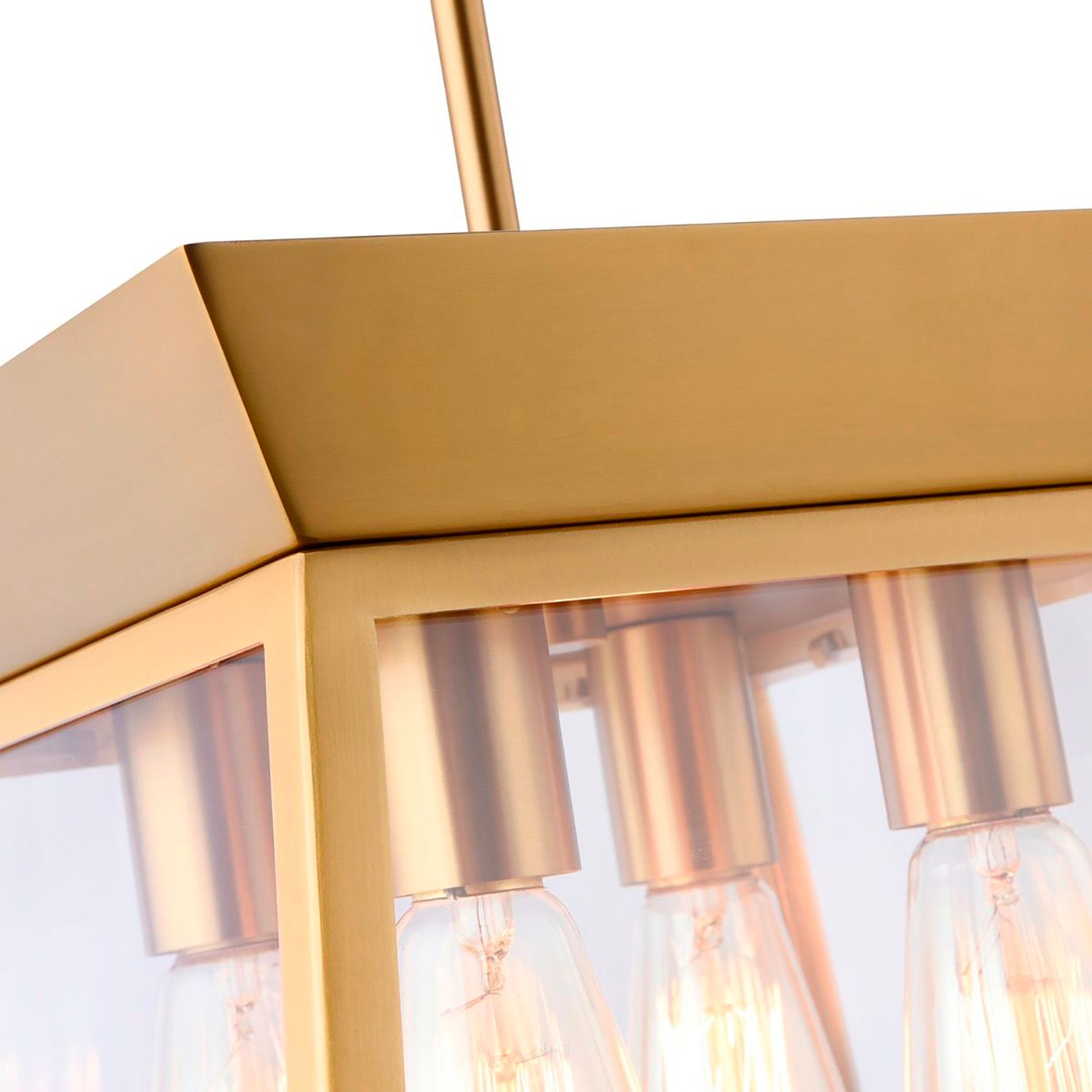 Image 4 Lucian 12" Wide 4-Light Brushed Brass Chandelier With Clear Glass Shad more views