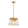 5_Lucian 12" Wide 4-Light Brushed Brass Chandelier With Clear Glass Shad more views