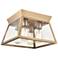 Lucian 12" Wide 4-Light Brushed Brass Flush Mount With Clear Glass Sha