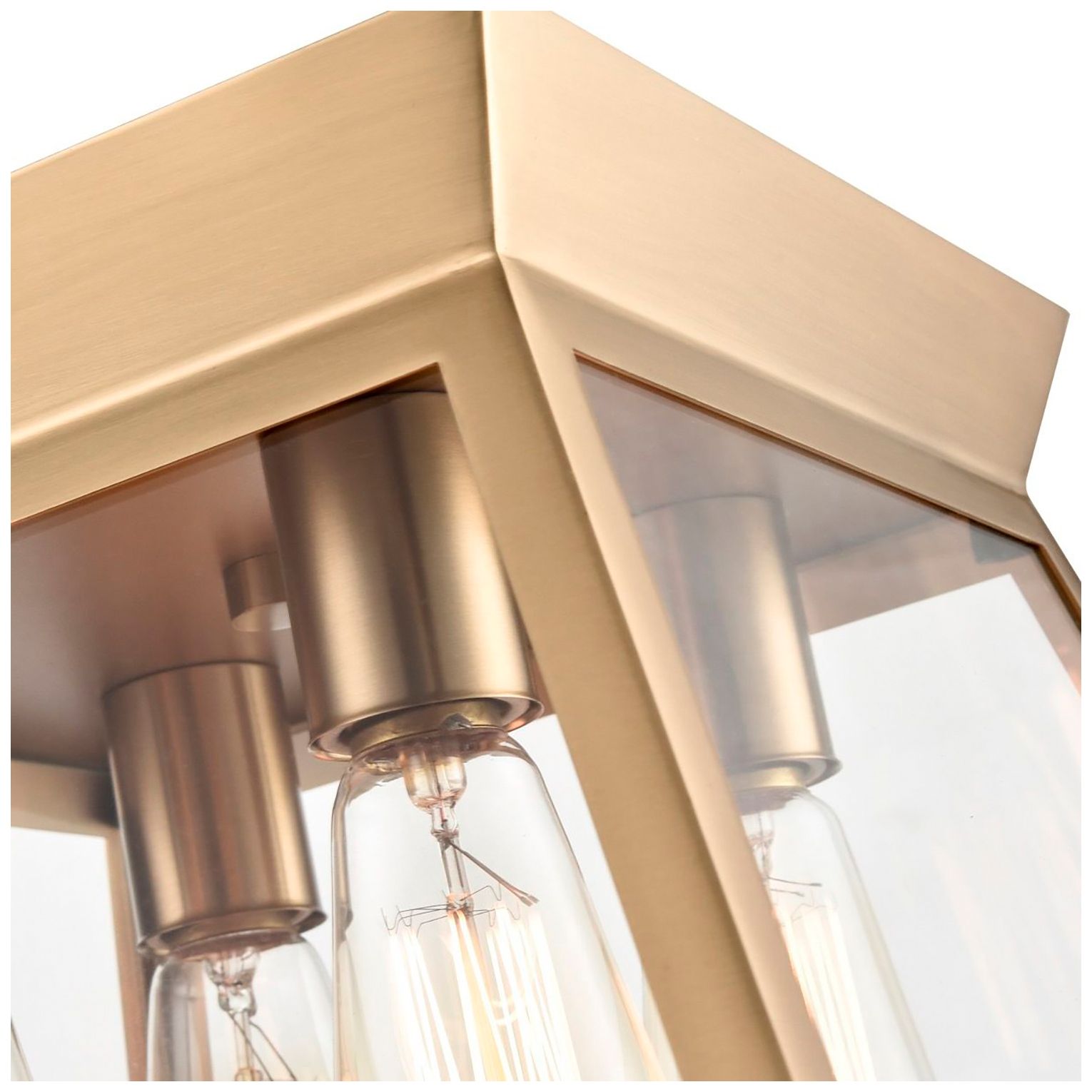 Image 5 Lucian 12" Wide 4-Light Brushed Brass Flush Mount With Clear Glass Sha more views