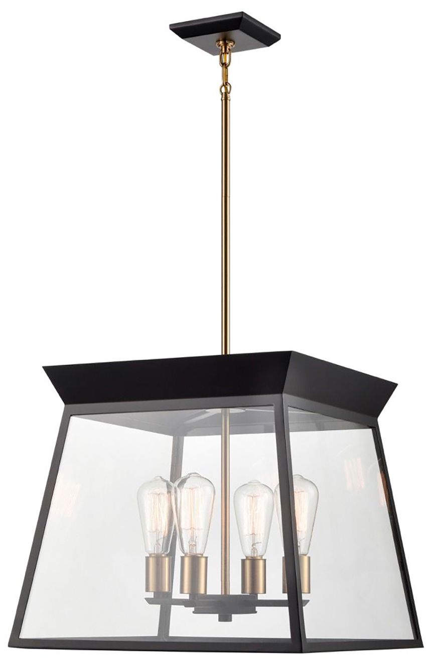 Image 2 Lucian 18" Wide 4-Light Black Chandelier With Clear Glass Shade more views