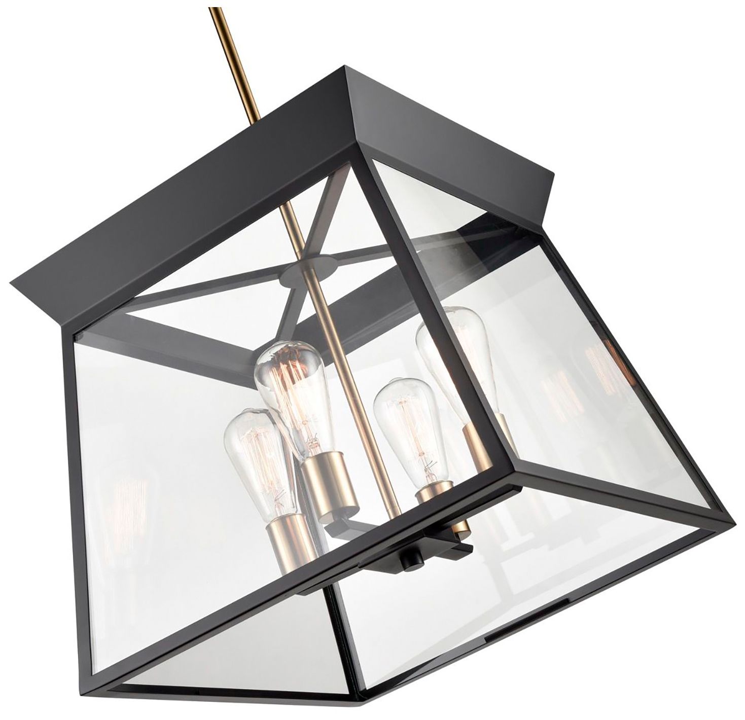 Image 4 Lucian 18" Wide 4-Light Black Chandelier With Clear Glass Shade more views