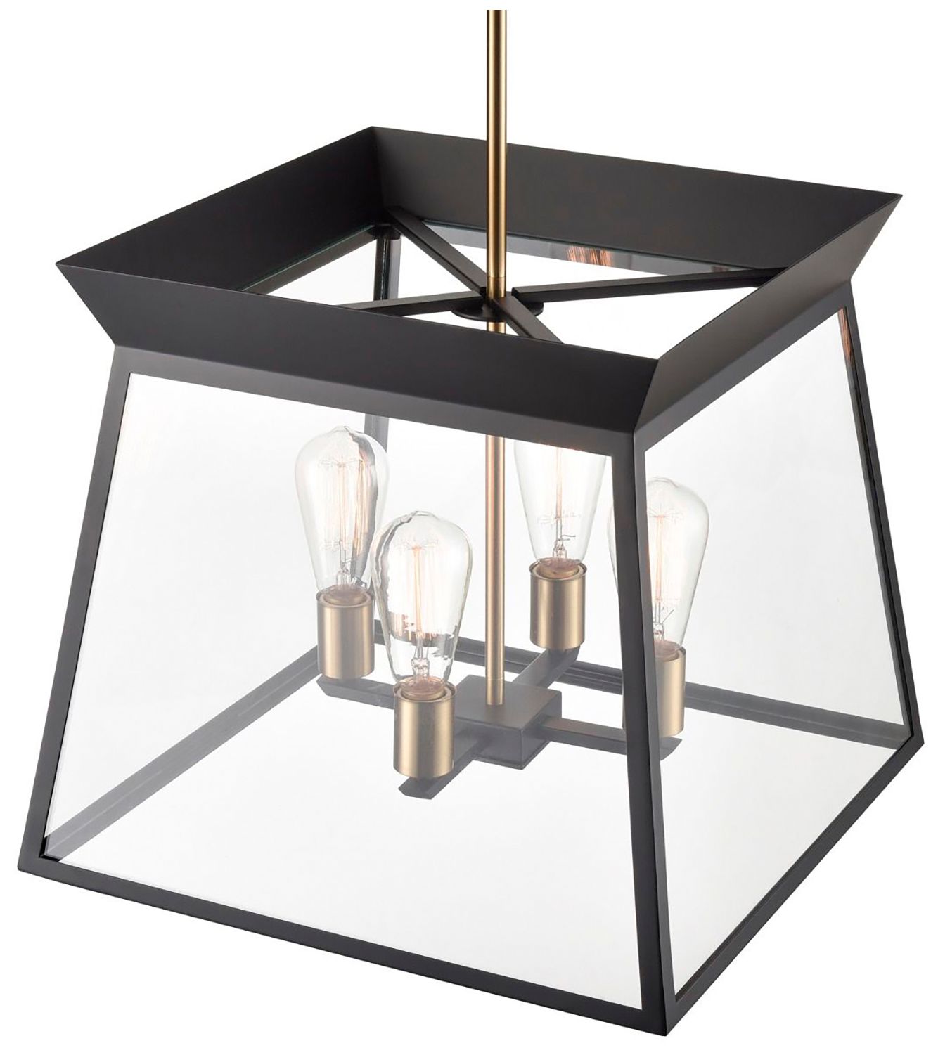 Image 5 Lucian 18" Wide 4-Light Black Chandelier With Clear Glass Shade more views