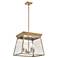 Lucian 18" Wide 4-Light Brushed Brass Chandelier With Clear Glass Shad