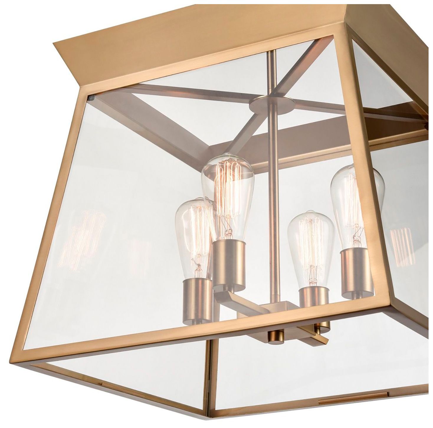 Image 4 Lucian 18" Wide 4-Light Brushed Brass Chandelier With Clear Glass Shad more views