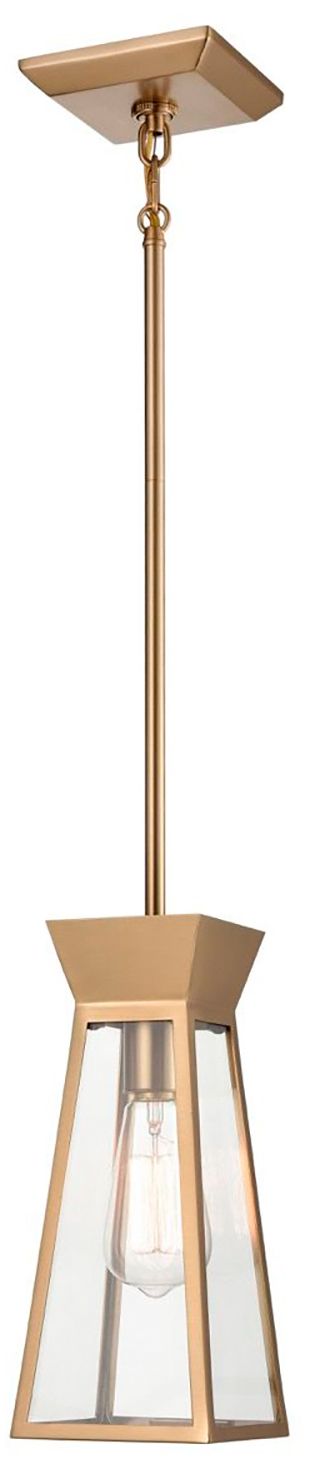 Image 2 Lucian 5" Wide Brushed Brass Pendant With Clear Glass Shade more views