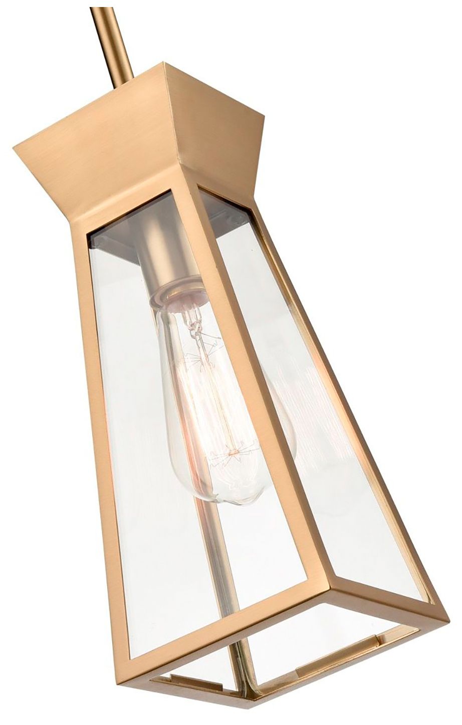 Image 4 Lucian 5" Wide Brushed Brass Pendant With Clear Glass Shade more views