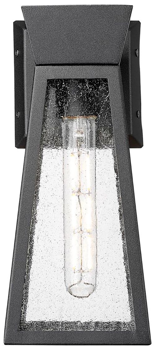 Image 2 Lucian 6.5" Wide Black Outdoor Wall Light With Clear Glass Shade more views