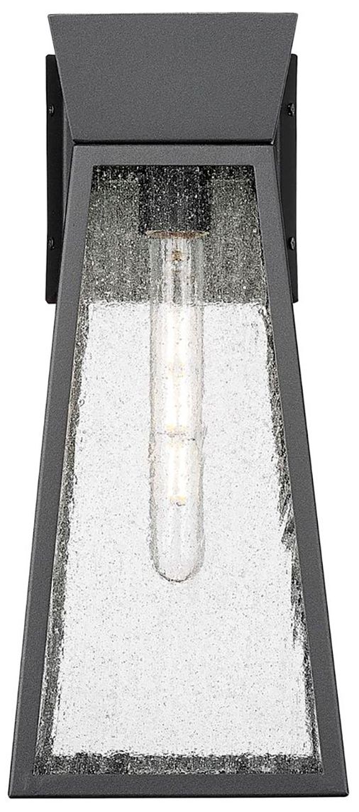 Image 2 Lucian 8" Wide Black Outdoor Wall Light With Clear Glass Shade more views
