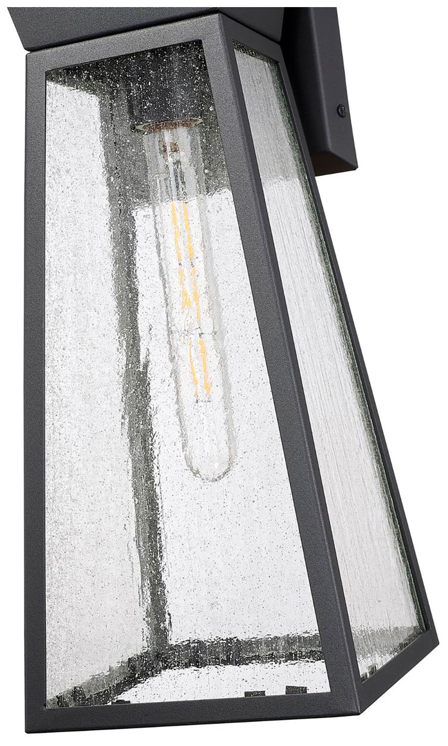 Image 3 Lucian 8" Wide Black Outdoor Wall Light With Clear Glass Shade more views
