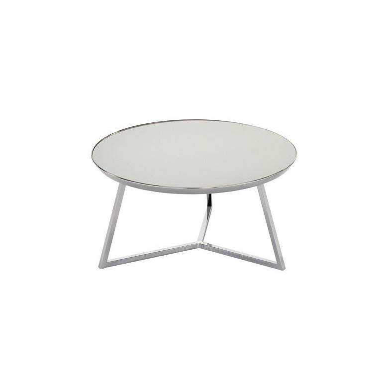 Image 1 Luciana 29 3/4 inch Wide Chrome and White Glass Coffee Table
