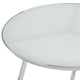Image2 of Luciana 29 3/4" Wide Chrome and White Glass Coffee Table more views