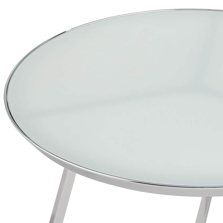 Image 2 Luciana 29 3/4 inch Wide Chrome and White Glass Coffee Table more views