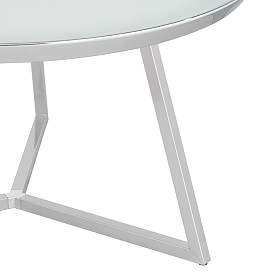 Image3 of Luciana 29 3/4" Wide Chrome and White Glass Coffee Table more views