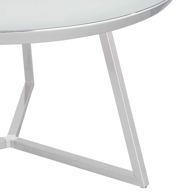 Image 3 Luciana 29 3/4 inch Wide Chrome and White Glass Coffee Table more views