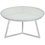 Luciana 29 3/4" Wide Chrome and White Glass Coffee Table