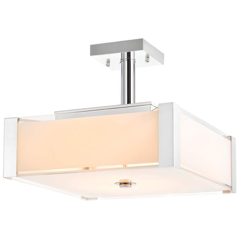 Image 1 Lucie 3 Light Drum Shade Chandelier With Chrome Finish