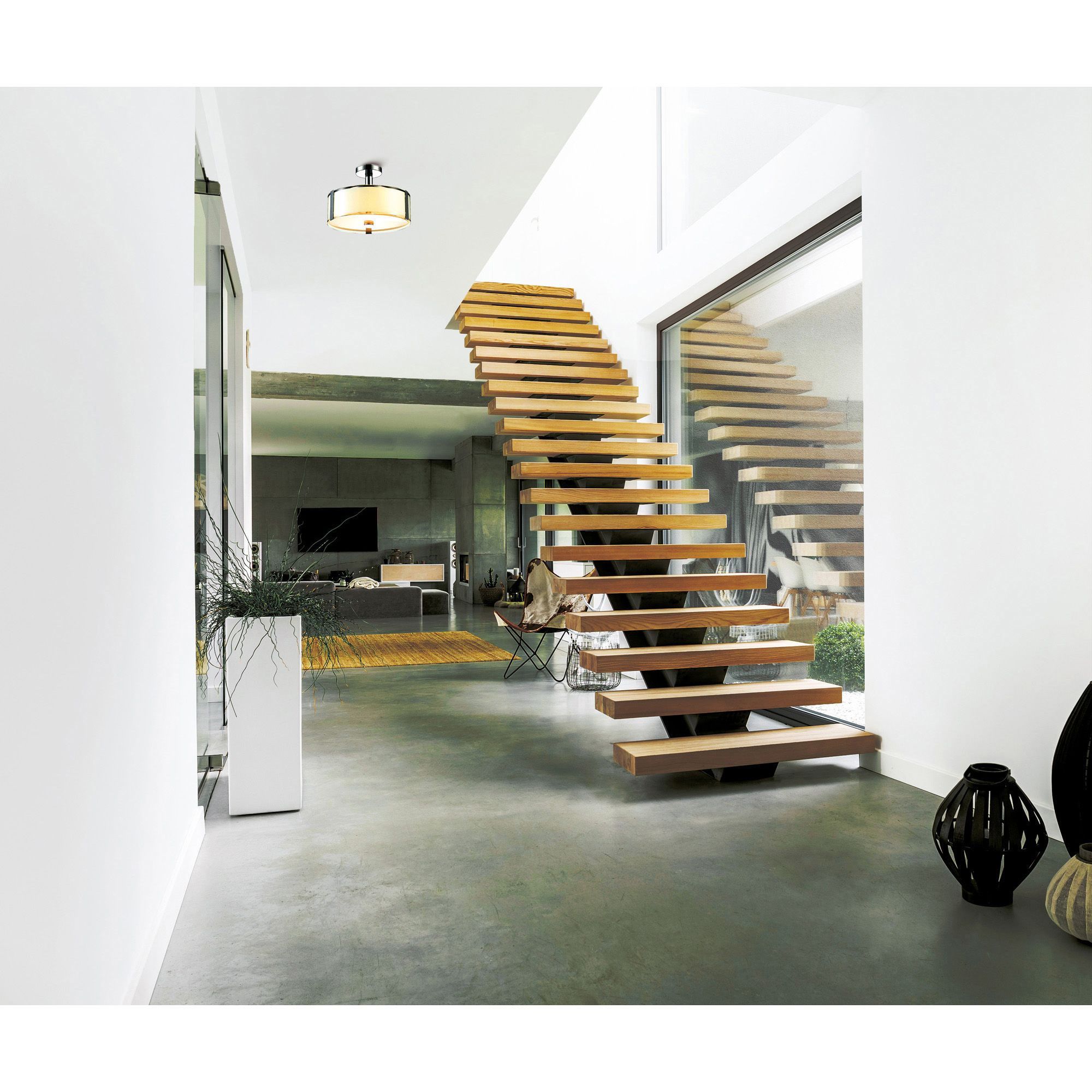 Lucie 4 Light 17in Chrome Round Drum Shade Chandelier