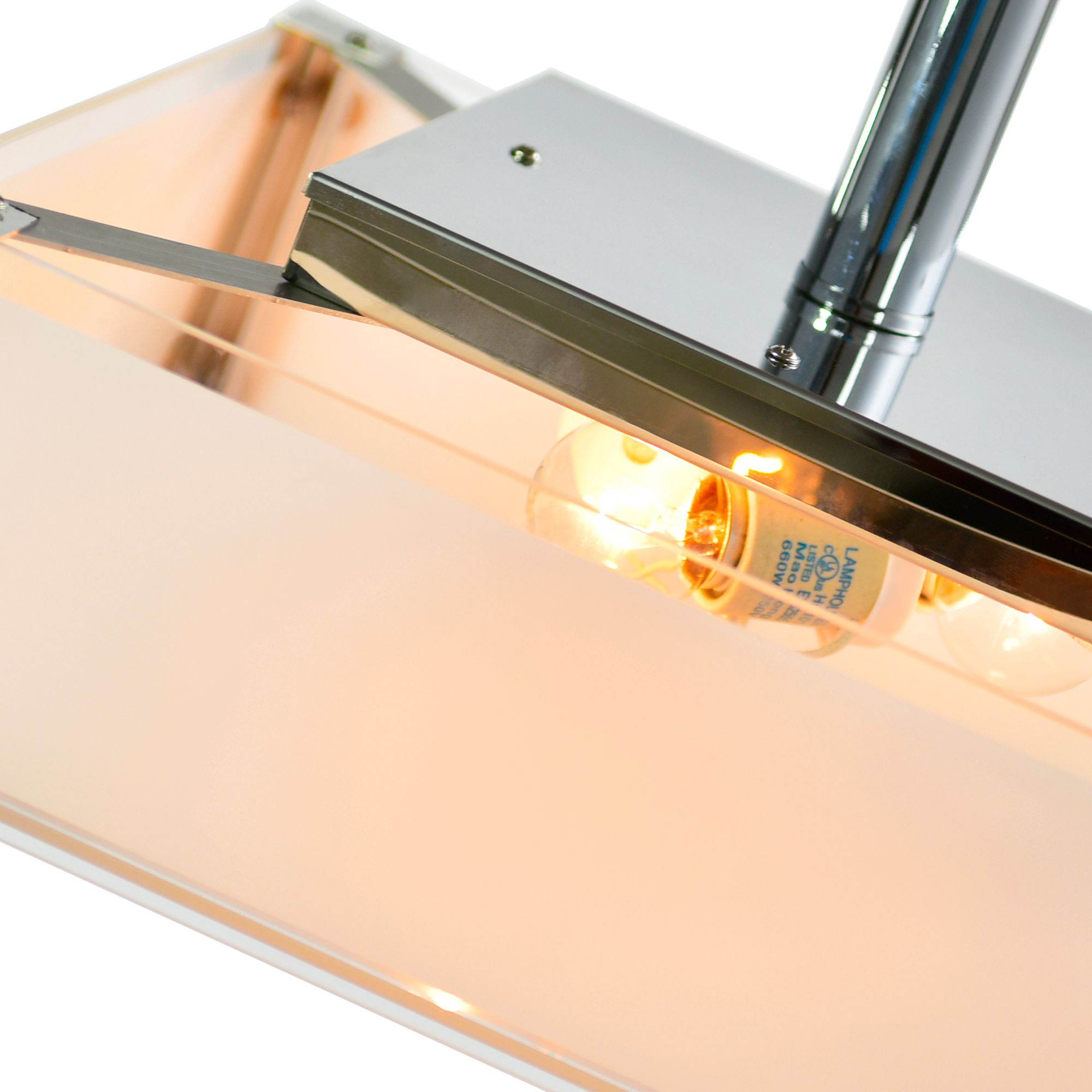 Thumbnail4 of Lucie 4 Light 17in Chrome Square Drum Shade Chandelier more views