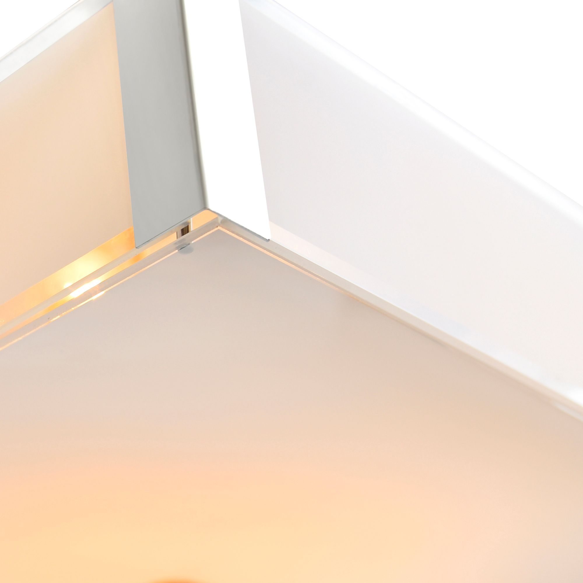 Lucie 4 Light 17in Chrome Square Drum Shade Chandelier