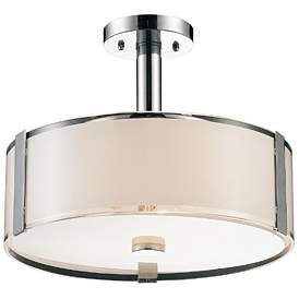 Image1 of Lucie 4 Light Drum Shade Chandelier With Chrome Finish