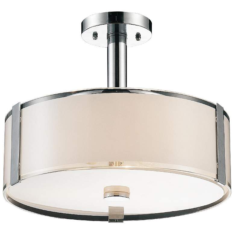Image 1 Lucie 4 Light Drum Shade Chandelier With Chrome Finish